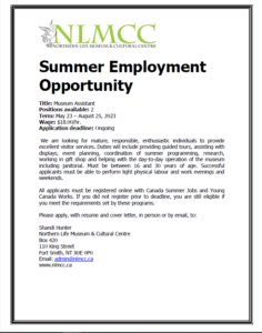 Summer Student Job Opportunity